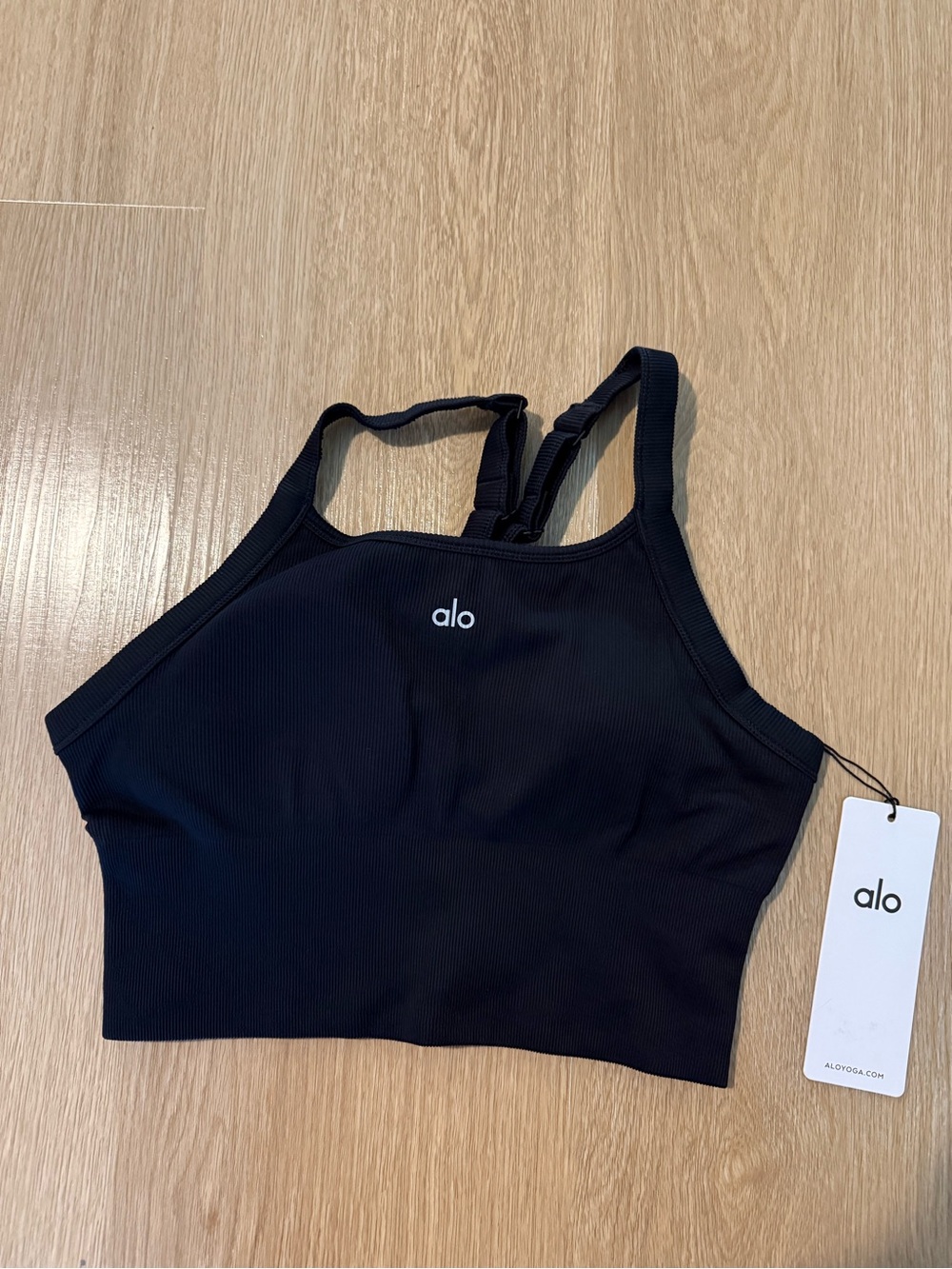 ALO Yoga Seamless Ribbed Favorite Bra Tank - Black